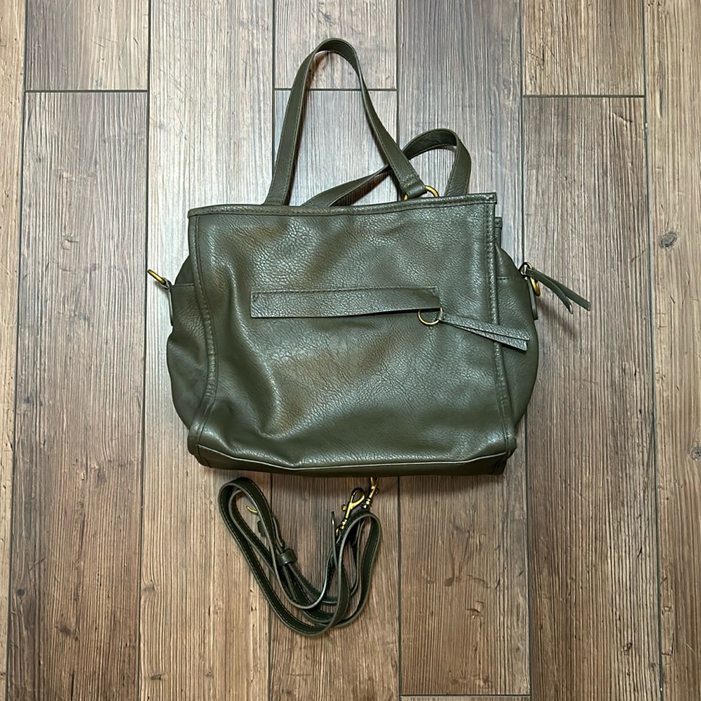 Olive Green woman’s purse with strap. Gently used. Smoke-free home.